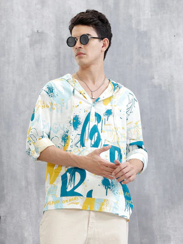 Graffiti AOP Hooded Shirt