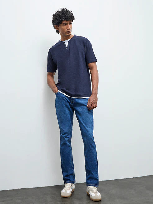 Casuals Blue Relaxed-Fit Mid-Rise Jeans