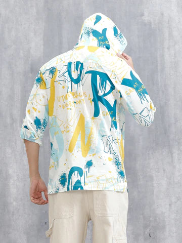 Graffiti AOP Hooded Shirt