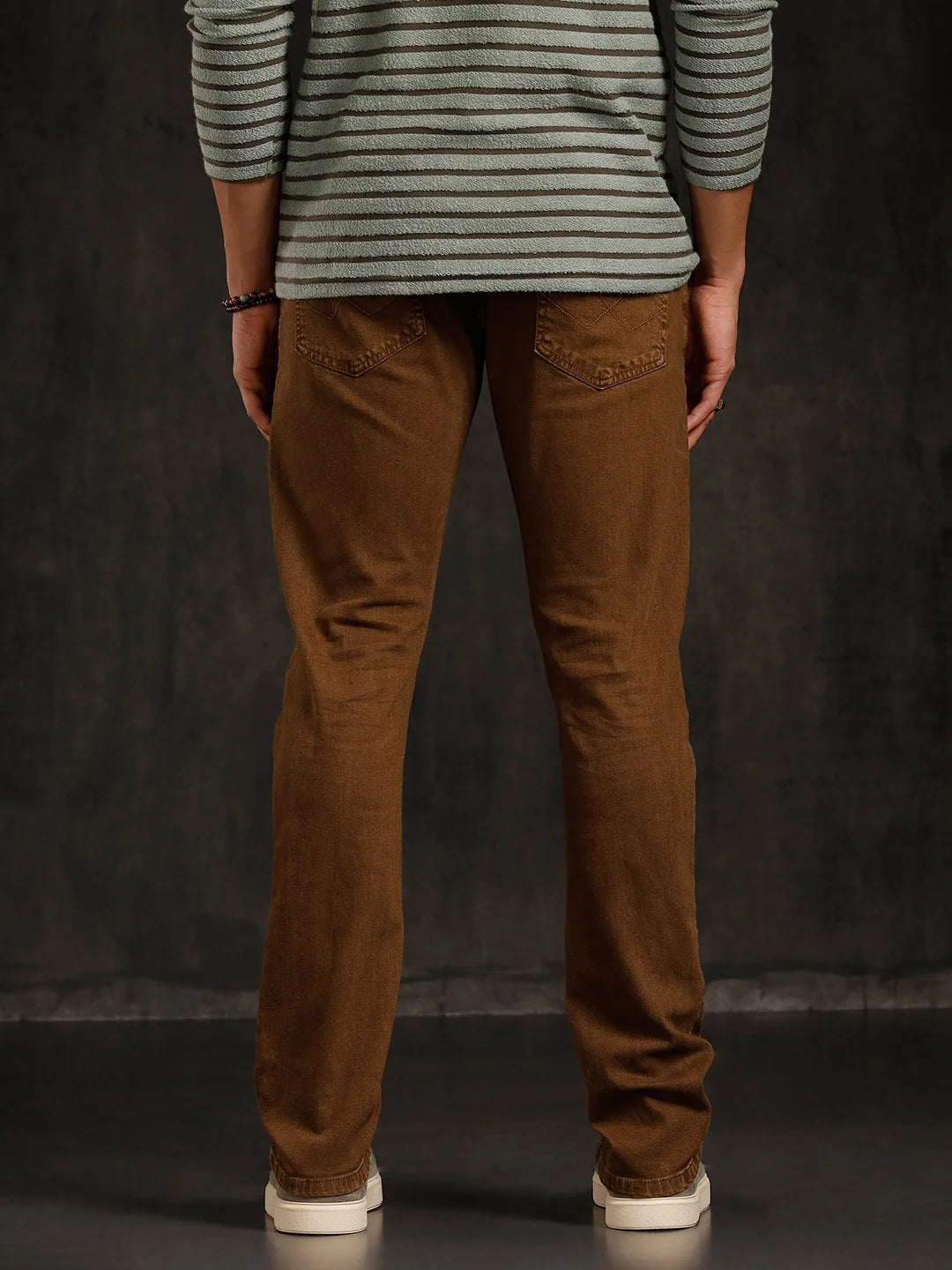 Light Fade Slim Fit Jeans Dark Khakhi
