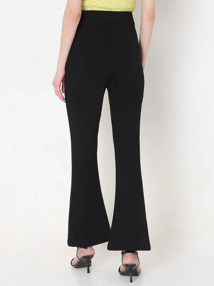 Black High Rise Flared Pants