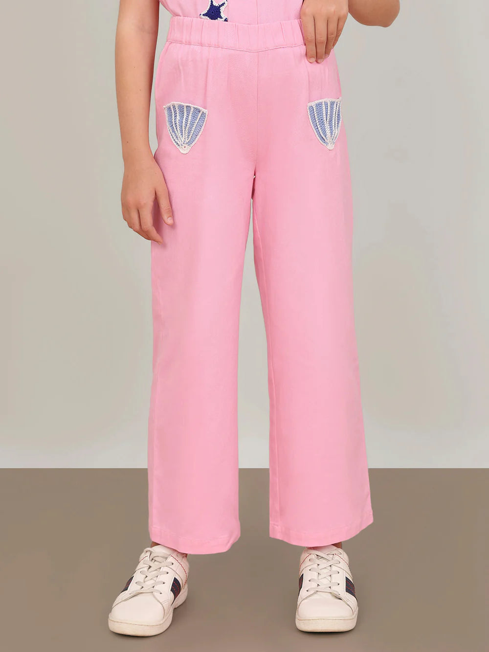 Girl Pink Patch Detail Pants
