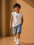 Boys Oversized Tank – White