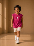 Boys Oversized Tank – Magenta Pink
