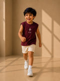 Boys Oversized Tank – Maroon
