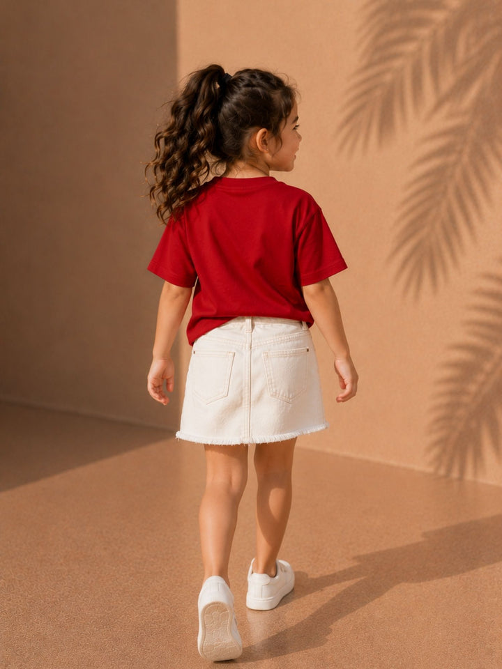 Girls Oversized T-Shirt – Red