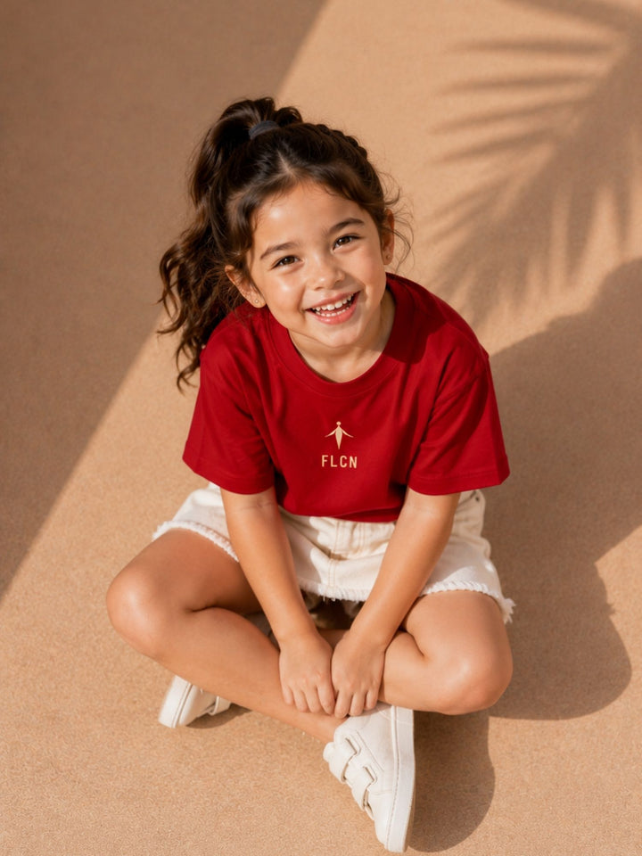 Girls Oversized T-Shirt – Red