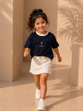 Girls Oversized T-Shirt – Navy Blue & White