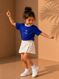 Girls Oversized T-Shirt – Royal Blue & White