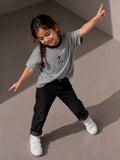 Girls Oversized T-Shirt – Gray & Black