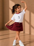 Girls Oversized T-Shirt – White & Red