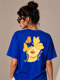 Women Oversized T-Shirt – Becoming the Muse – Royal Blue
