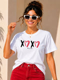 Women Oversized T-Shirt – Hugs and Kisses – White