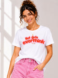 Women Oversized T-Shirt – Hot Girls Overthink – White
