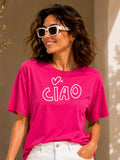 Women Oversized T-Shirt – Ciao – Magenta Pink