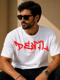 Men Oversized T-Shirt – Devil – White