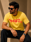 Men Oversized T-Shirt – Devil – Yellow