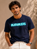 Men Oversized T-Shirt – Human – Navy Blue