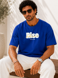Men Oversized T-Shirt – Rise Shine – Royal Blue