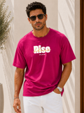 Men Oversized T-Shirt – Rise Shine – Magenta Pink
