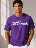 Men Oversized T-Shirt – Built Different – Purple