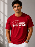 Men Oversized T-Shirt – Escape the Wild – Red
