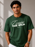 Men Oversized T-Shirt – Escape the Wild – Green