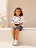 Girls Oversized T-Shirt – Dice – White