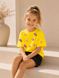 Girls Oversized T-Shirt – Dice – Yellow
