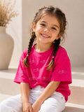 Girls Oversized T-Shirt – Infinity Heart – Magenta Pink