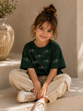 Girls Oversized T-Shirt – Infinity Heart – Green