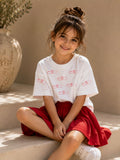 Girls Oversized T-Shirt – Infinity Heart – White
