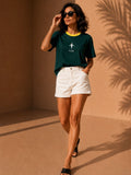 Women Oversized T-Shirt – Green & Yellow