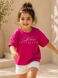 Girls Oversized T-Shirt – Main Character – Magenta Pink