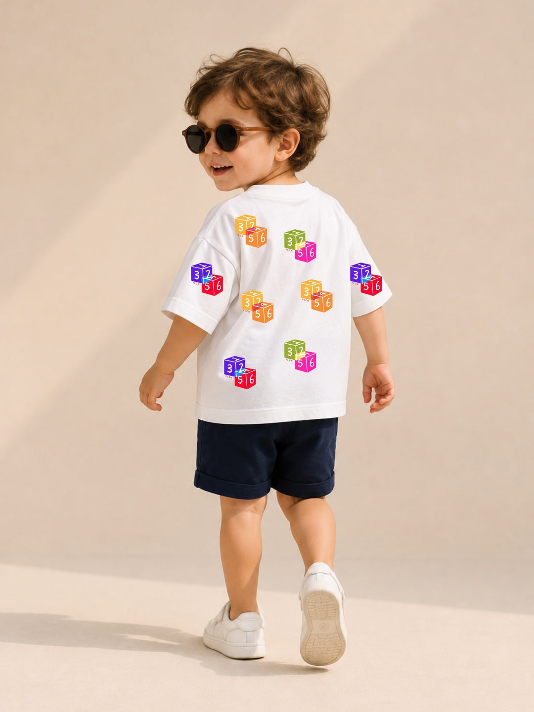 Boys Oversized T-Shirt – Dice – White