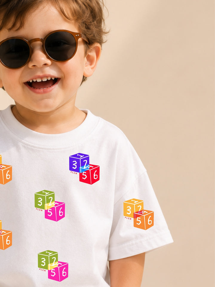 Boys Oversized T-Shirt – Dice – White