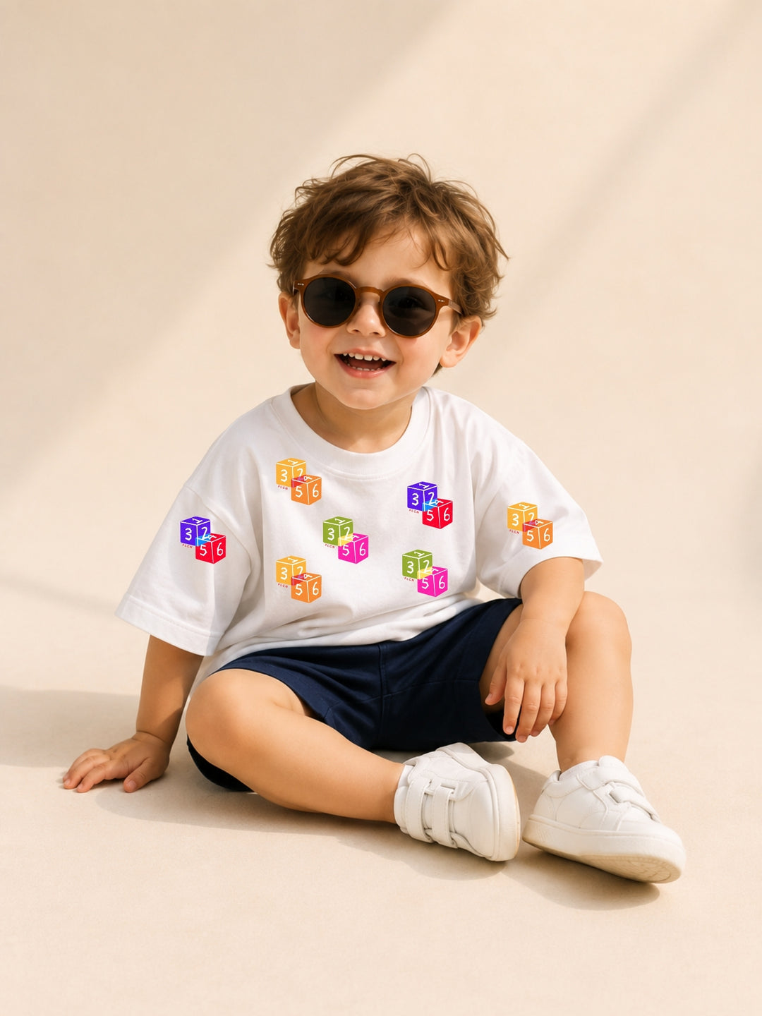 Boys Oversized T-Shirt – Dice – White