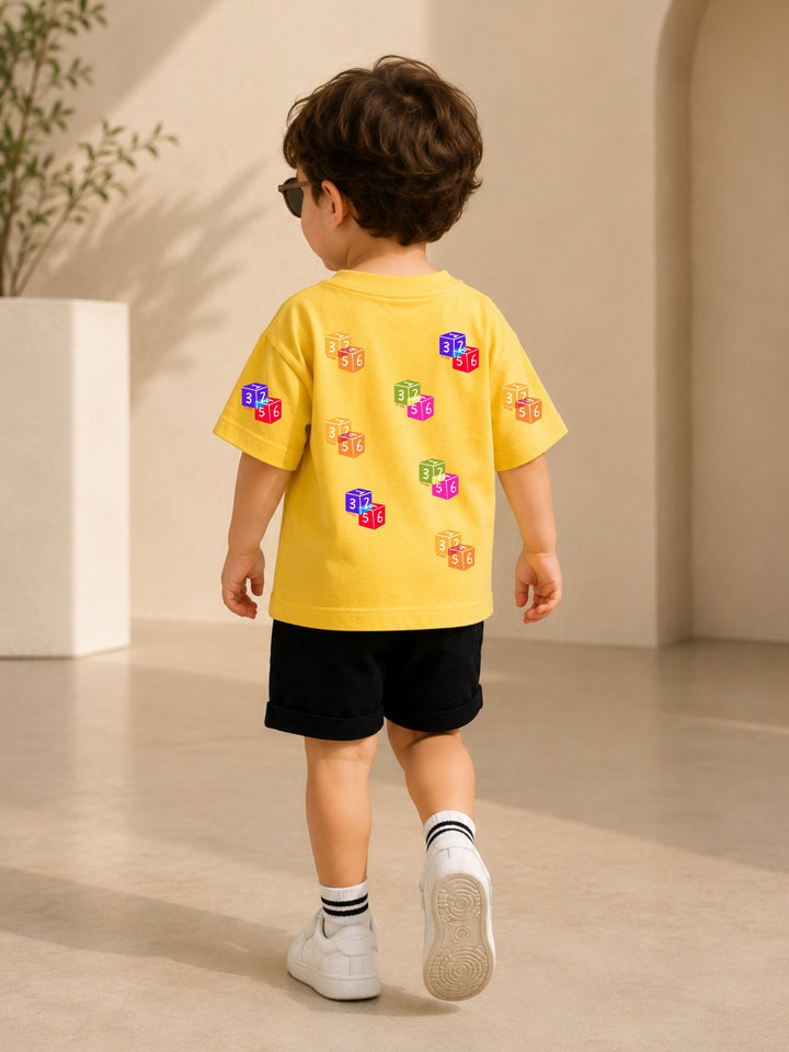 Boys Oversized T-Shirt – Dice – Yellow