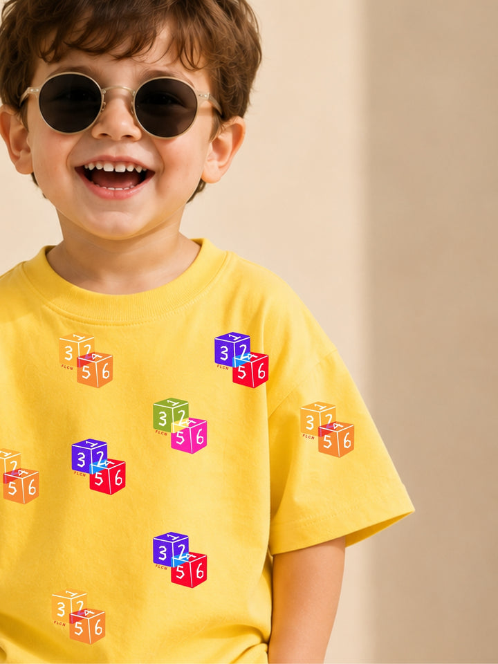 Boys Oversized T-Shirt – Dice – Yellow