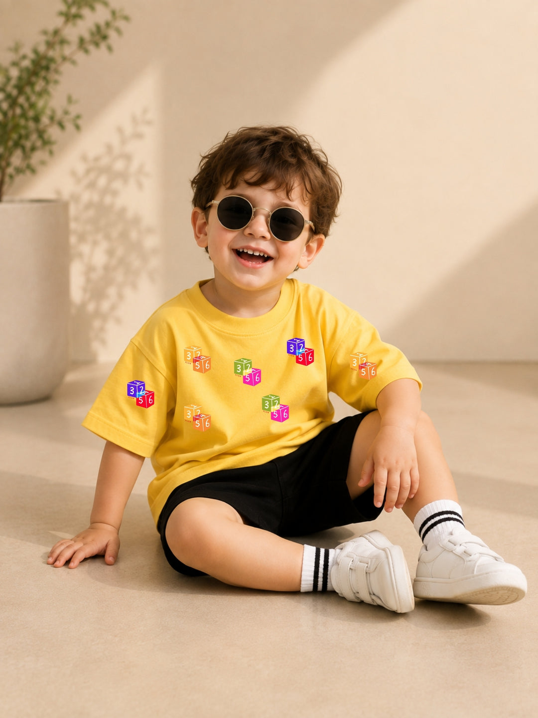 Boys Oversized T-Shirt – Dice – Yellow