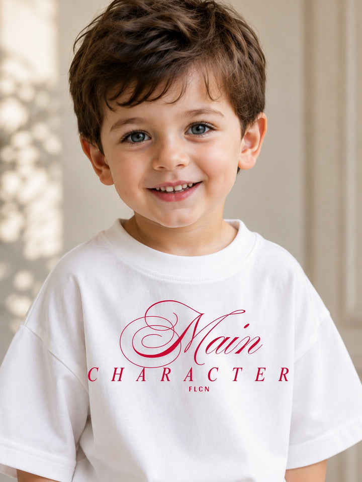 Boys Oversized T-Shirt – Main Character – White