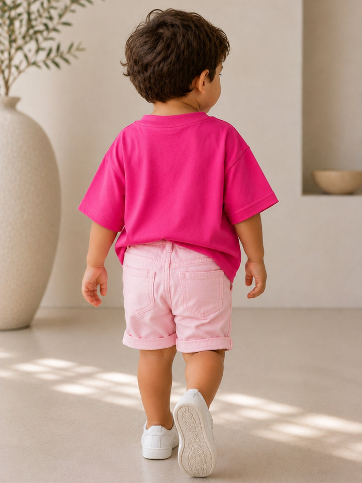 Boys Oversized T-Shirt – Main Character – Magenta Pink