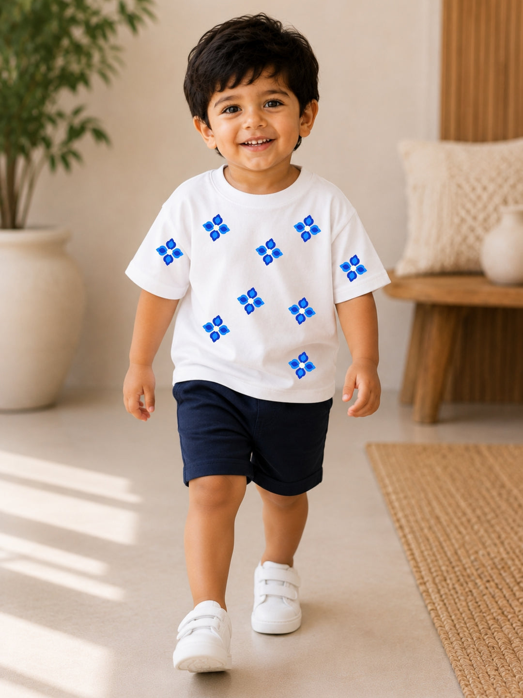 Boys Oversized T-Shirt – Ethnic One – White