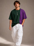 Men Oversized T-Shirt – Green & Purple