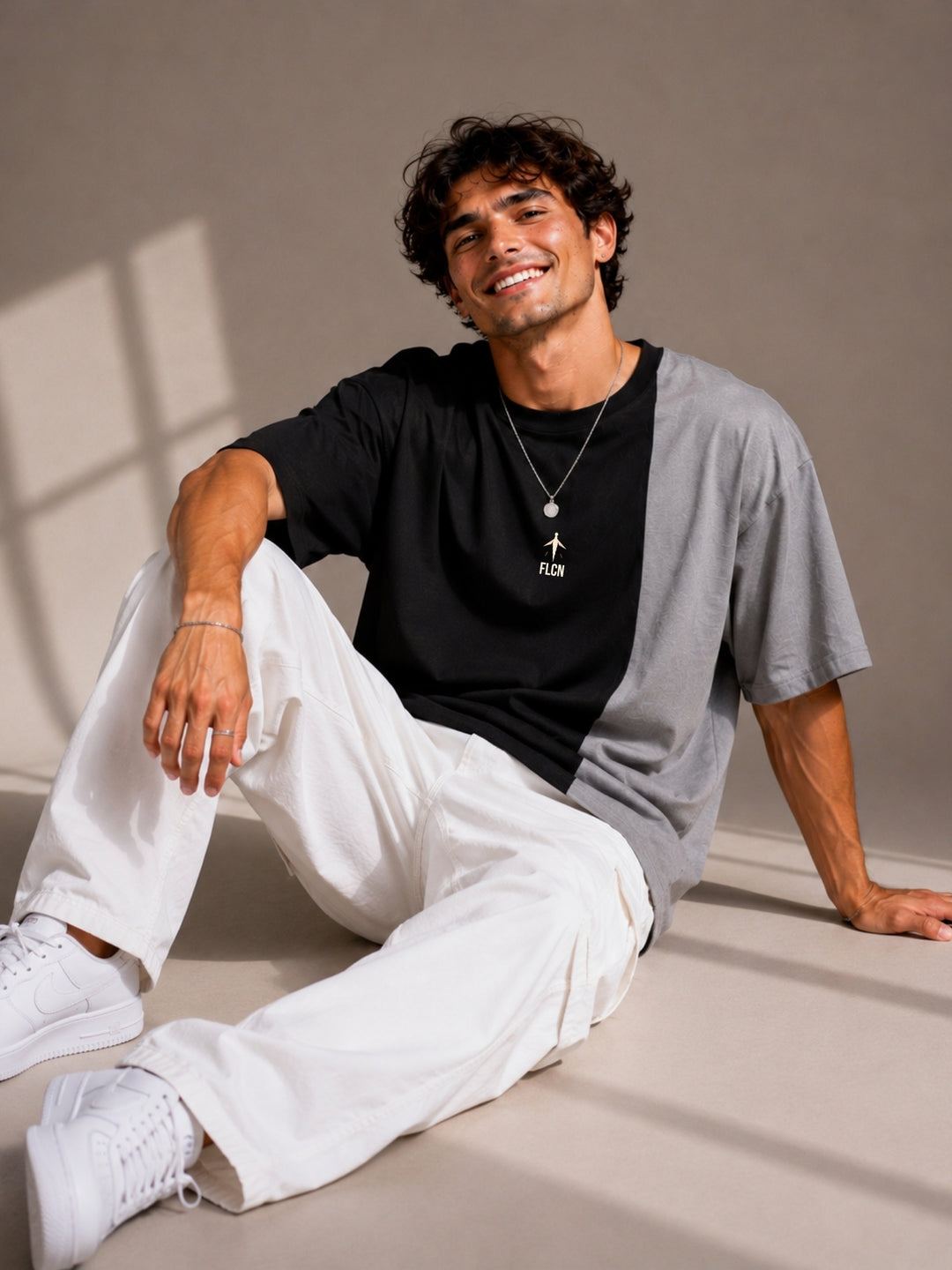Men Oversized T-Shirt – Black &amp; Gray