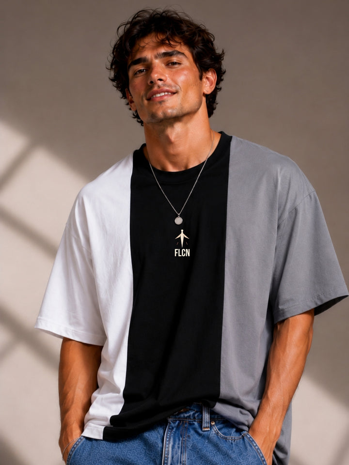 Men Oversized T-Shirt – White, Black &amp; Gray