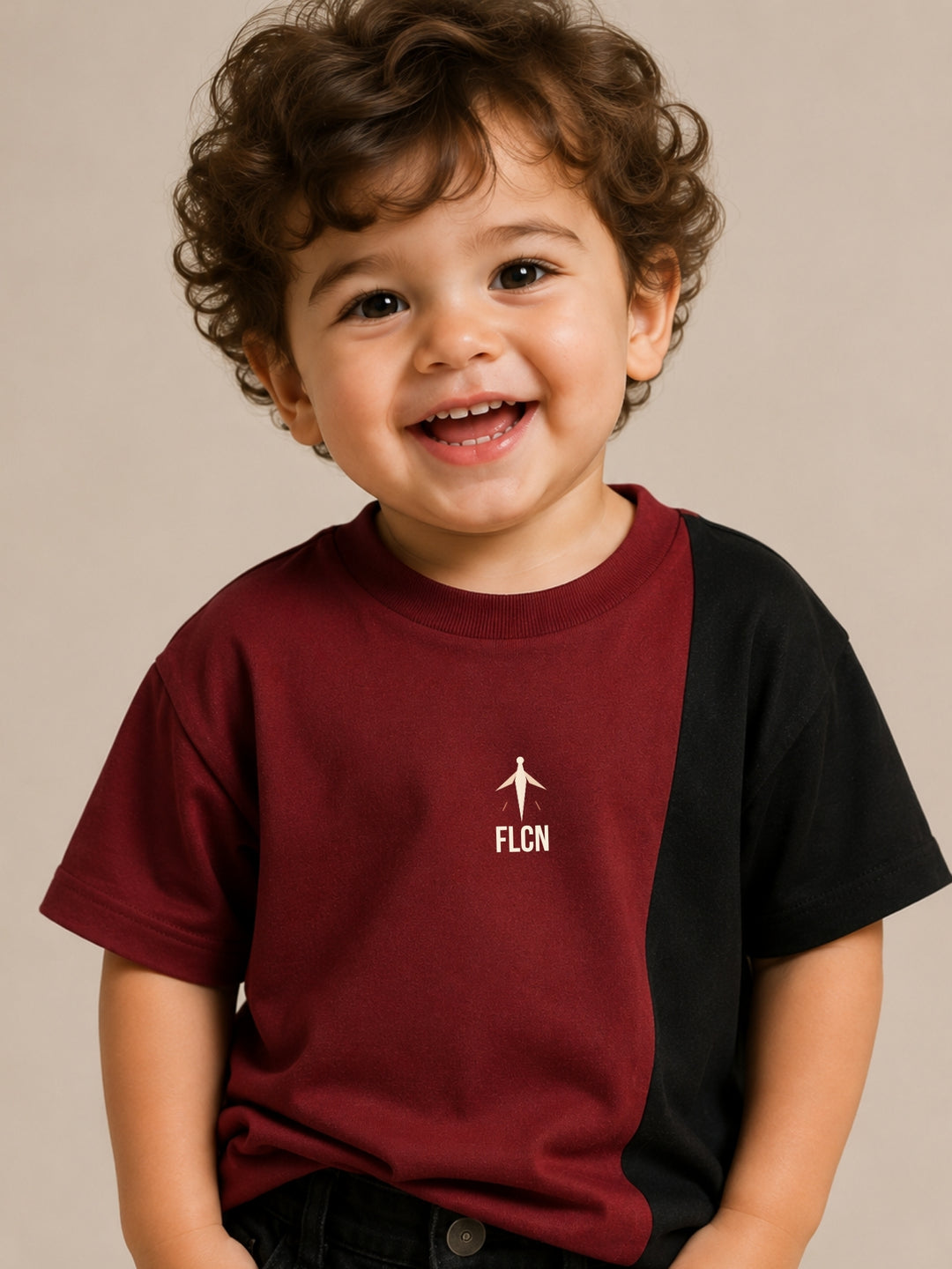 Boys Oversized T-Shirt – Maroon &amp; Black
