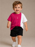 Boys Oversized T-Shirt – Magenta Pink & White