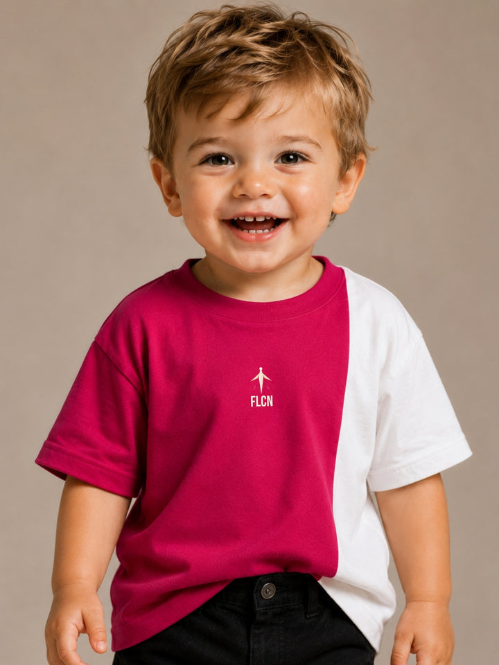 Boys Oversized T-Shirt – Magenta Pink &amp; White