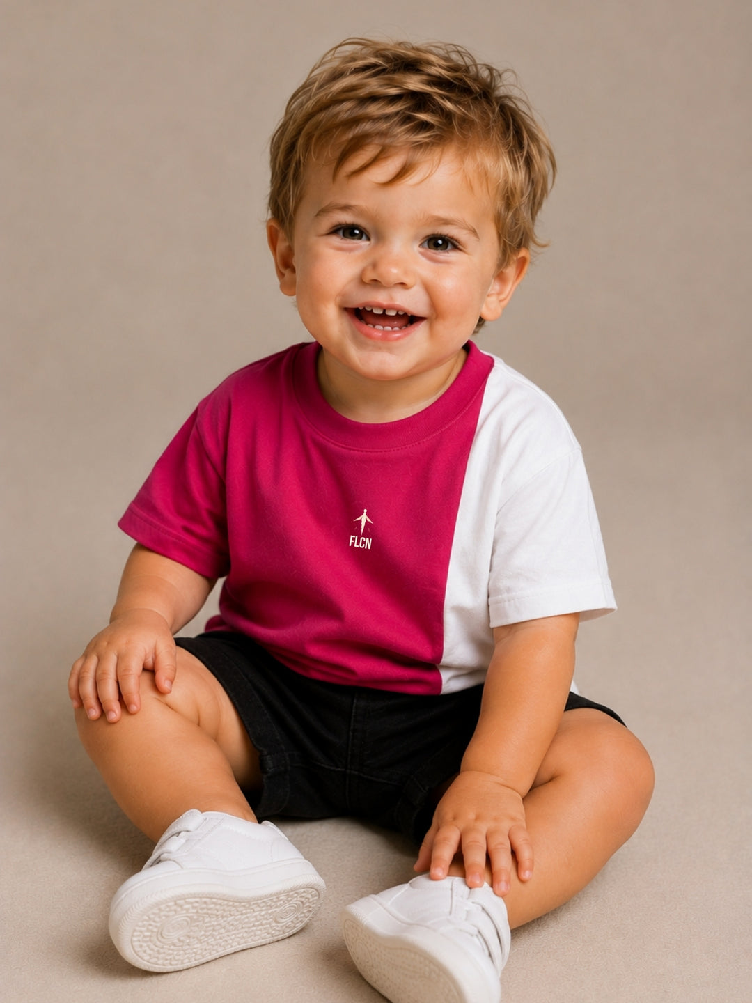Boys Oversized T-Shirt – Magenta Pink &amp; White